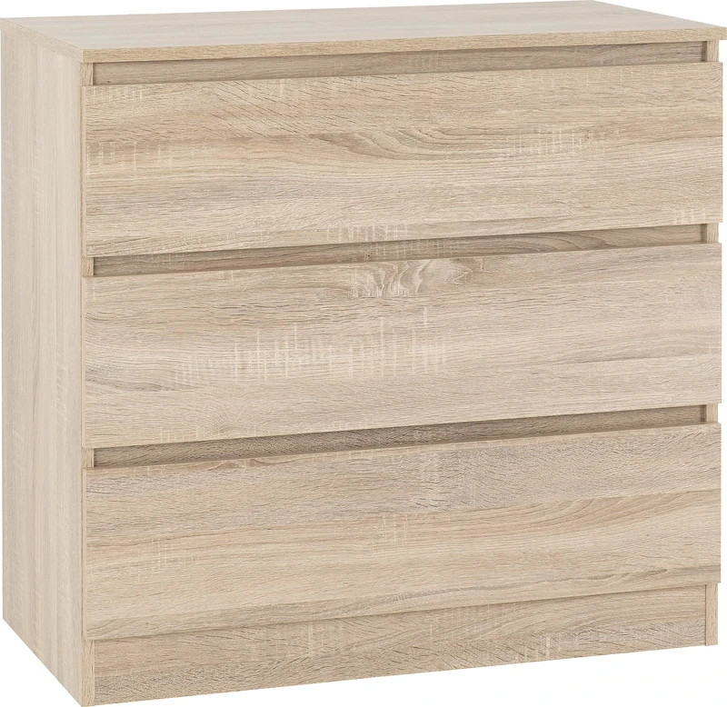 Seconique Malvern 3 Drawer Chest in Sonoma Oak Effect