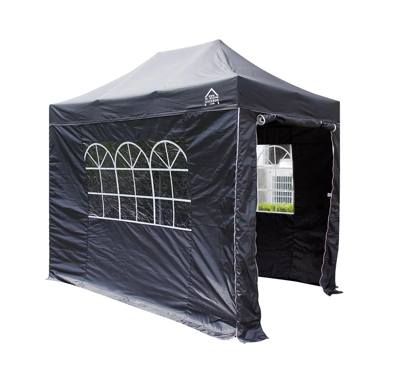 All Seasons Gazebos | 3x2m Pop Up Gazebo with 4 Side Walls & Accessory Pack | Heavy Duty, Fully Waterproof, High Grade Materials (Black)