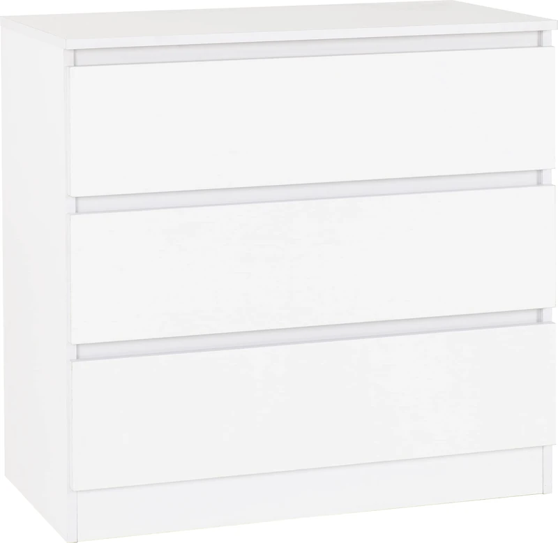 Seconique Malvern 3 Drawer Chest in White