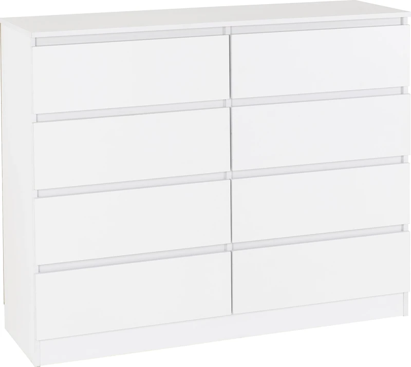 Seconique Malvern 8 Drawer Chest in White