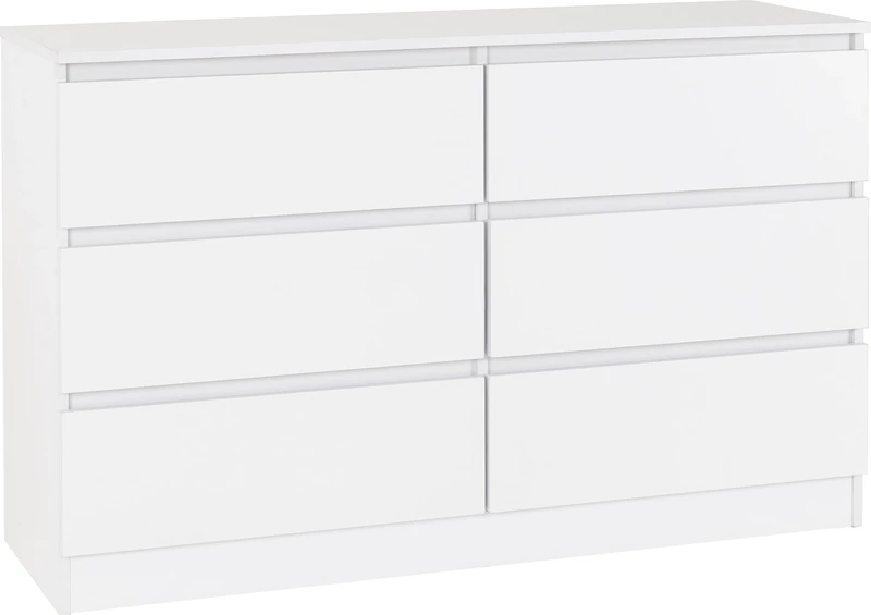 Seconique Malvern 6 Drawer Chest in White