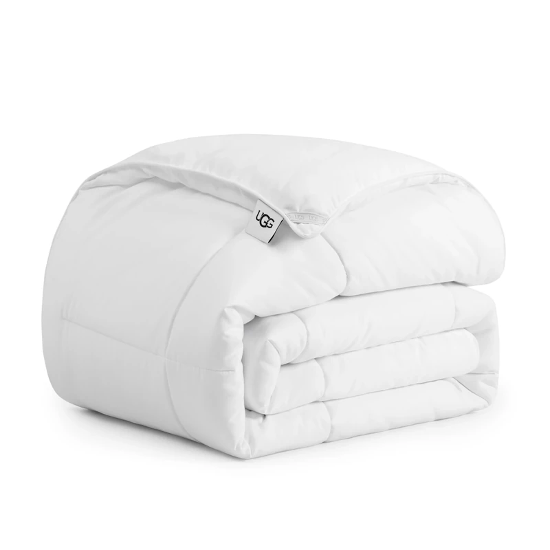 UGG Danielle Twin Comforter Duvet Insert Cooling Lightweight Down Alternative Hypoallergenic Machine Washable Quilted Fluffy Comforter Blanket with Corner Tabs for Duvet Cover, Twin, Bright White
