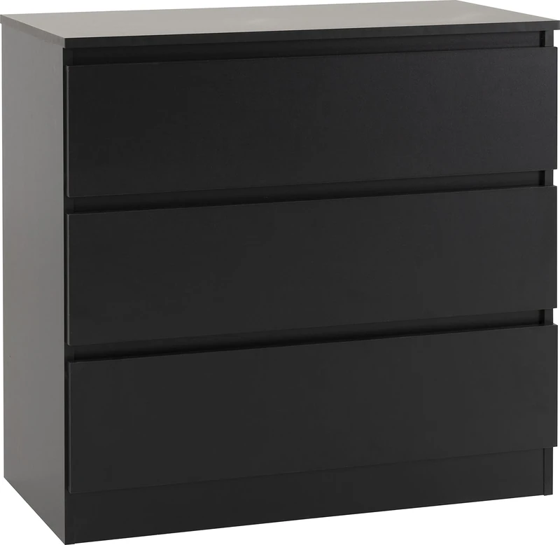 Seconique Malvern 3 Drawer Chest in Black