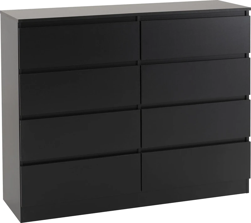 Seconique Malvern 8 Drawer Chest in Black