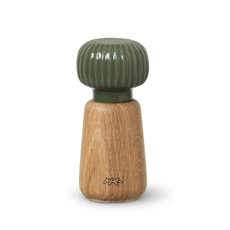 HAK Kähler 692246 Hammershoi Salt and Pepper Mill, Porcelain/Wood, Green - Image 1