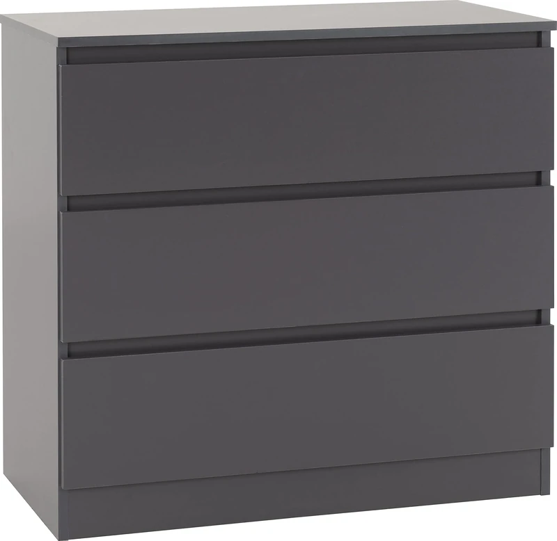 Seconique Malvern 3 Drawer Chest in Grey