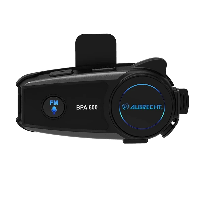 Albrecht BPA 600 Bluetooth Motorcycle Headset for Listening to Music, Calling and for GPS Announcements from Smartphone, Voice Control, 15550