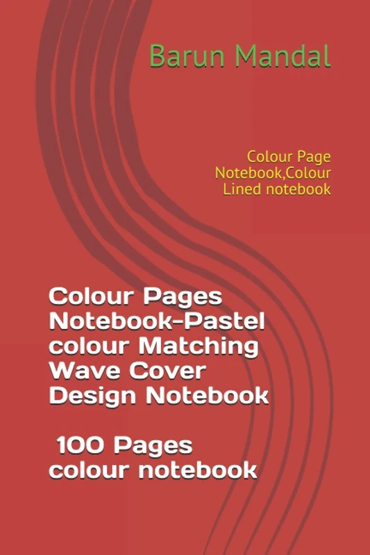 Colour Pages Notebook-Pastel colour Matching Wave Cover Design ! 100 Pages colour notebook: Colour Page Notebook,Colour Lined notebook
