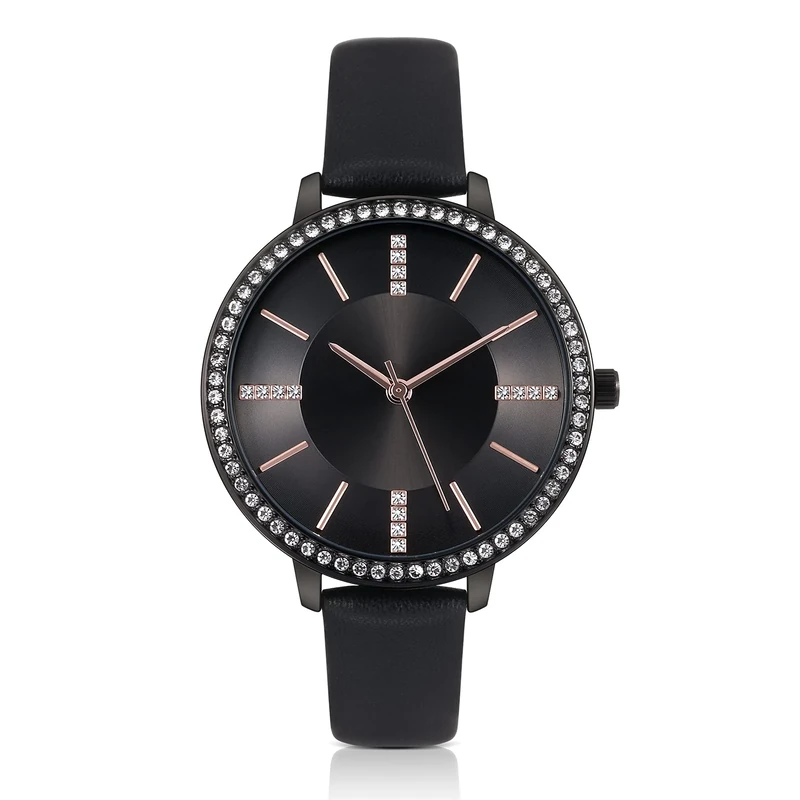 KIMOMT Womens Watches Leather Quartz Watch Waterproof Fashion Wristwatch for Women Ladies Girls (Black(809))