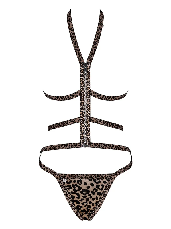 Tigrita 2-piece Open Cup Bra - Leopard Print - Image 1