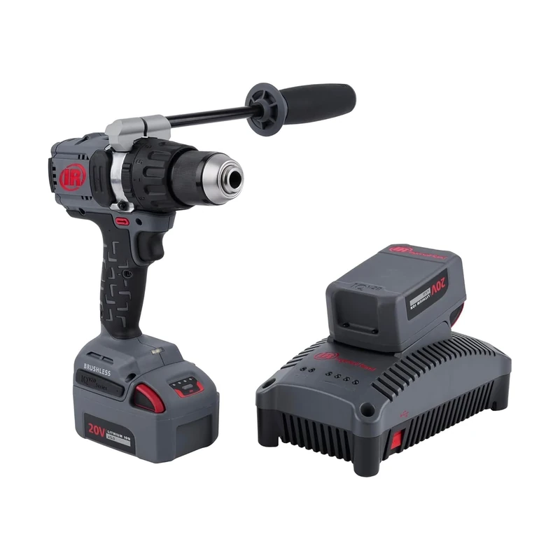 Ingersoll Rand D5241-K22-EU IQV20 Hammer Drill - 120 Nm Torque, 1/2 Inch Metal Keyless Chuck, Brushless Motor, High/Low Speed, 24-Position Clutch