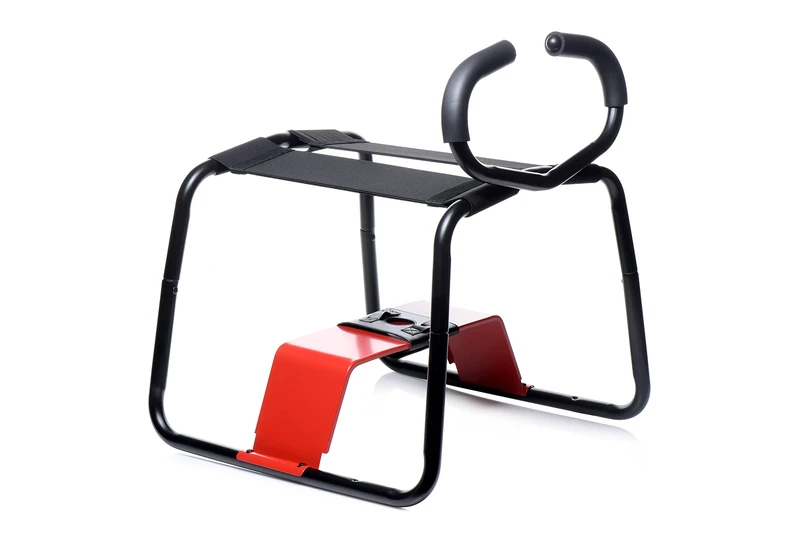 LOVEBOTZ EZ-Ride Bangin Bench with Handles for BDSM Men, Women, Couples, & Solo-Play. Compatible with Suction Cup Dildos. Sturdy & Flexible Elastic Straps. EZ-Ride, Black