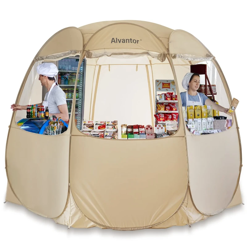 Alvantor Pop Up Canopy Tent - Vendor Booth Event Tent - 12x12 Pop Up Canopy for Commercial Activity - Camping Sun Shelters - Beige