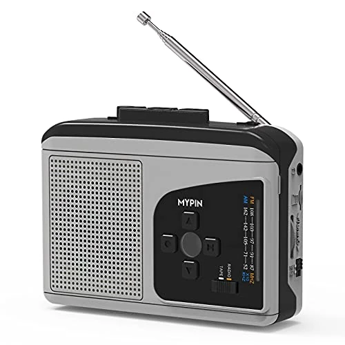 Cassette Tape Player, MYPIN Portable Cassette Converter Recorder Cassette Player AM/FM Radio Stereo with Speaker and Earphone Jack, Support Recording, Fast Forward and Rewind