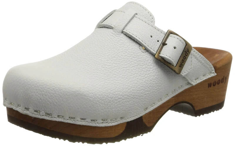 Woody Manu, Clog, Weiss,