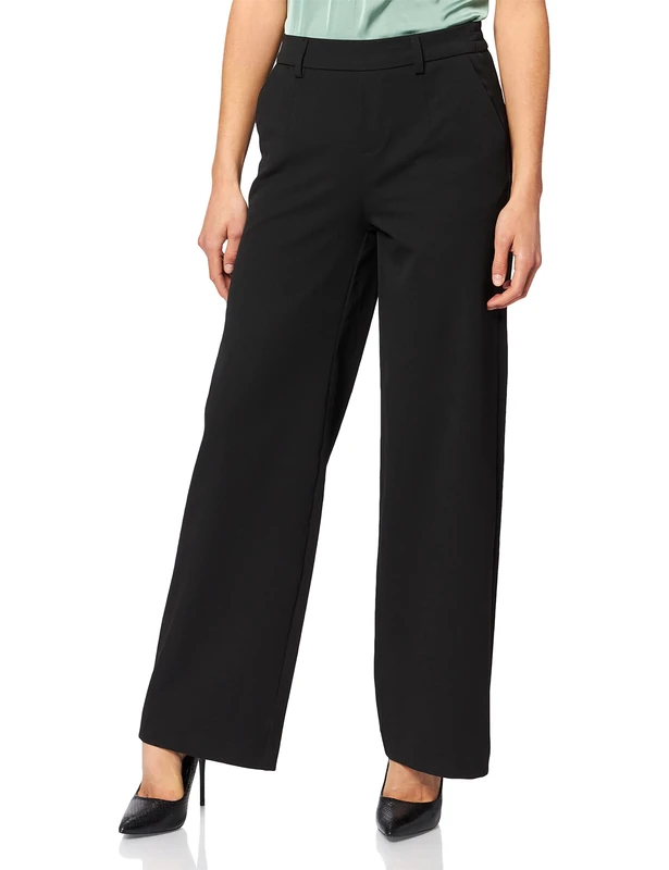 Object Collectors Item Women's OBJLISA Wide Pant NOOS Pants, Black, 40