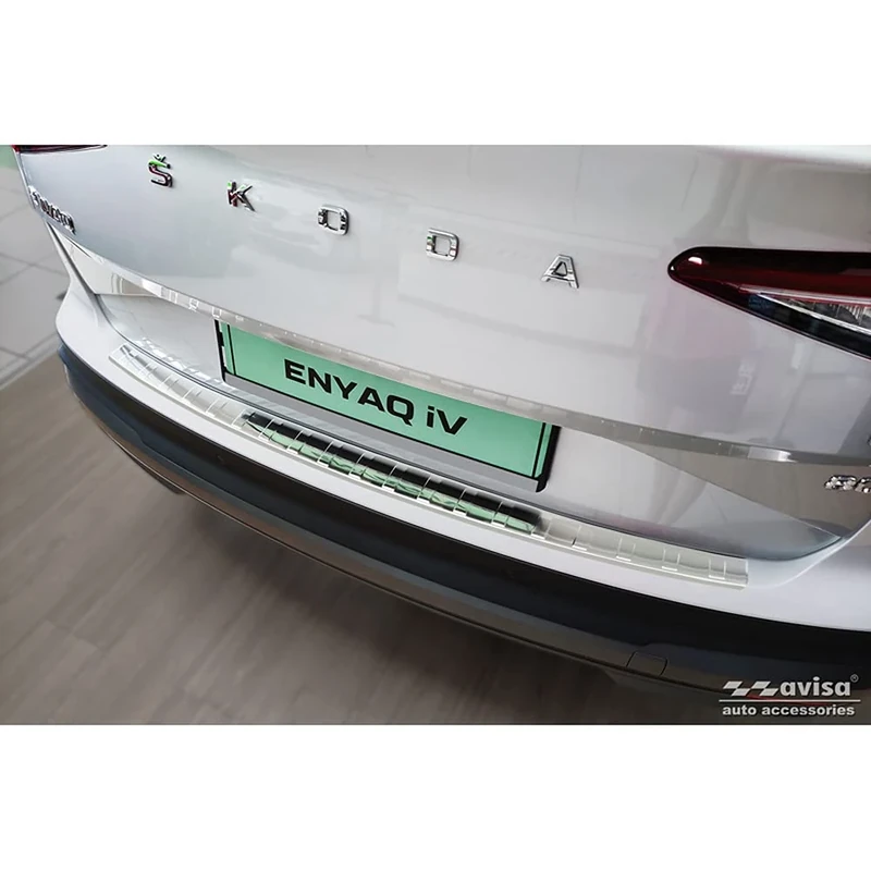 Avisa Stainless Steel Rear bumper protector compatible with Skoda Enyaq iV 2020- excl. Coupe 'Ribs'
