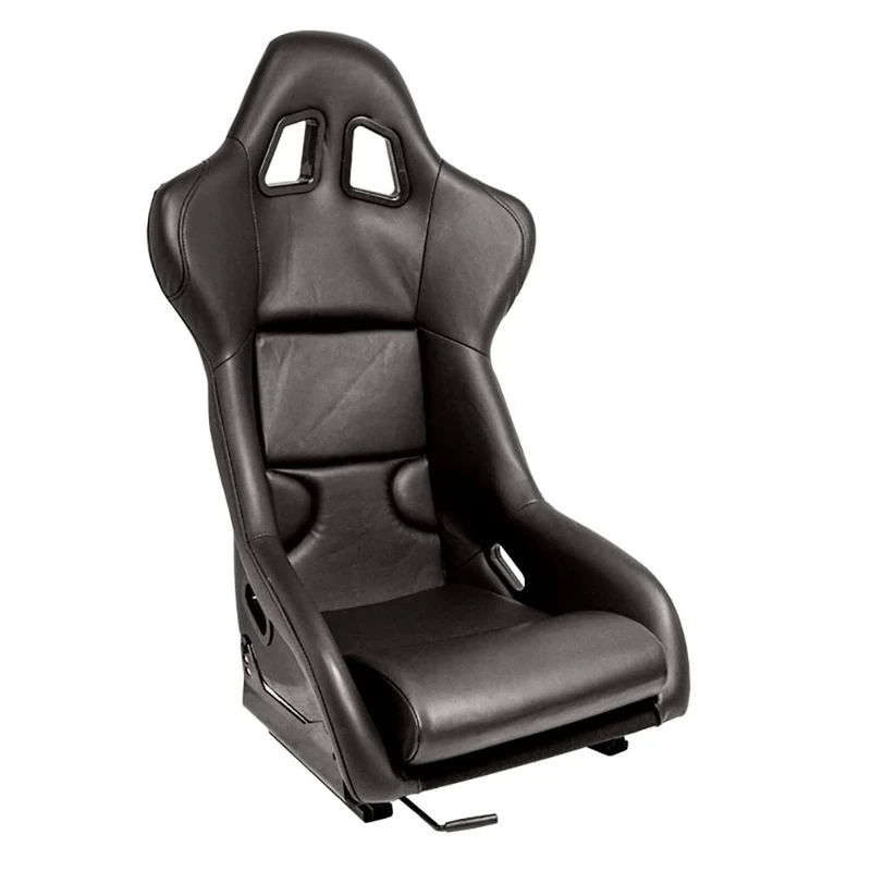 AutoStyle Sport seat 'RR' - Black Synthetic leather - Non-reclinable fibreglass back-rest - incl. slides