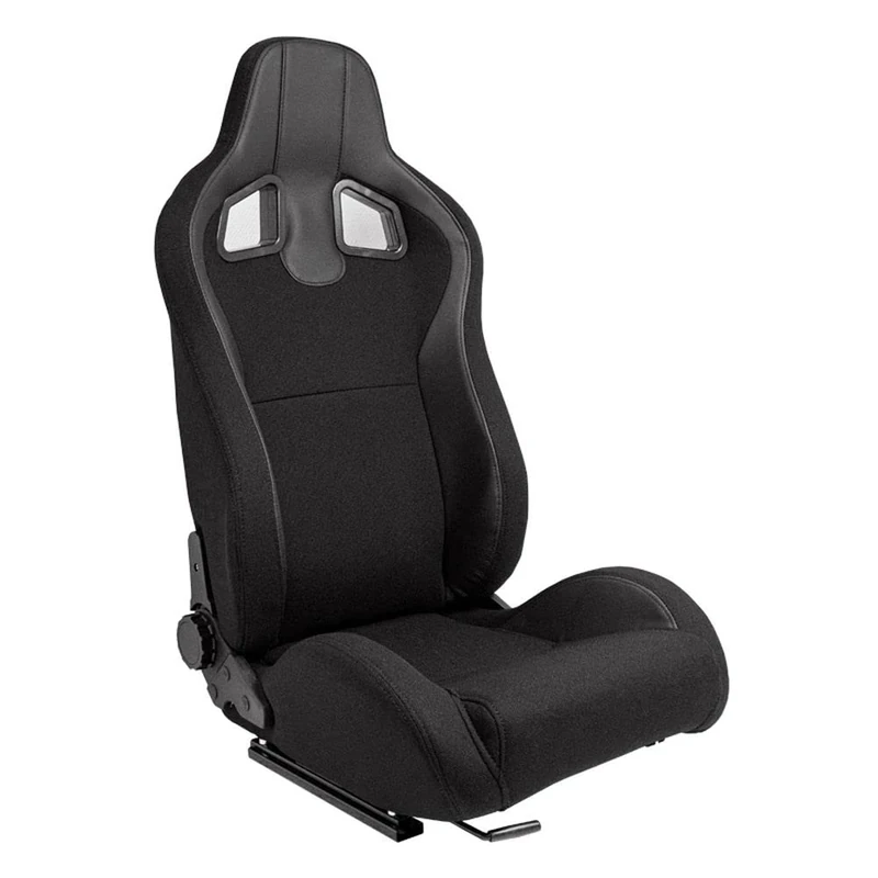 AutoStyle Sport seat 'MR' - Black Synthetic leather + Black Pine Fabric- Dual-side reclinable back-rest - incl. slides