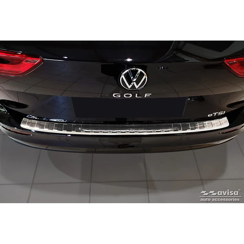 Avisa Stainless Steel Rear bumper protector compatible with Volkswagen Golf VIII Variant 2020-2024 & FL 2024- 'Ribs'