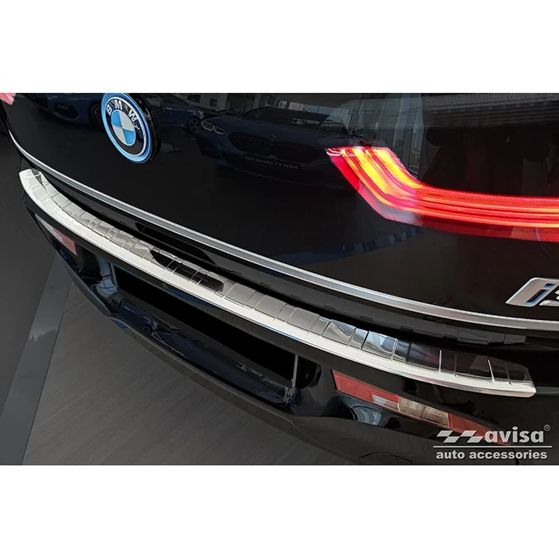 Avisa Stainless Steel Rear bumper protector compatible with BMW i3 (i01) 2013-2017 & FL 2017-2022 'Ribs'