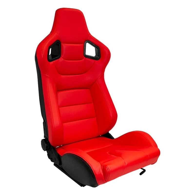 AutoStyle Sport seat 'RK' - Red Synthetic leather - Dual-side reclinable back-rest - incl. slides