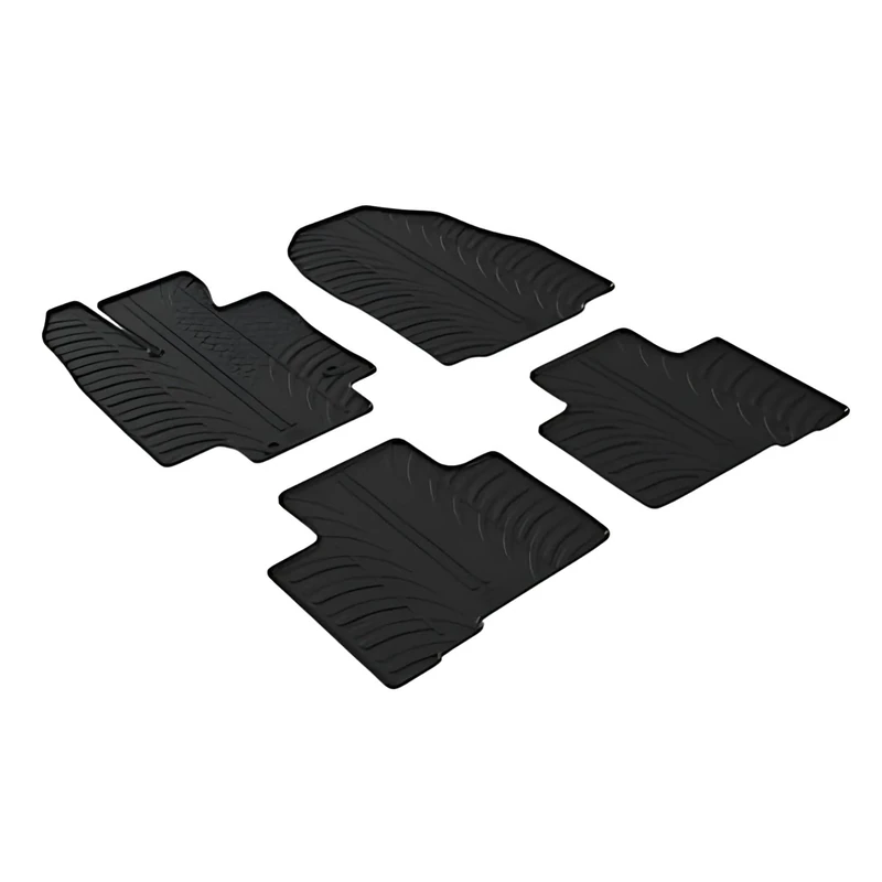 GLEDRING 0699 Set of Rubber Mats for Toyota Highlander Including Hybrid 2021 (T Profile 4 Pieces + Mounting Clips)