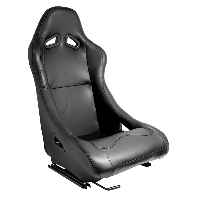 AutoStyle Sport seat 'BW' - Black Synthetic leather - Non-reclinable back-rest - incl. slides