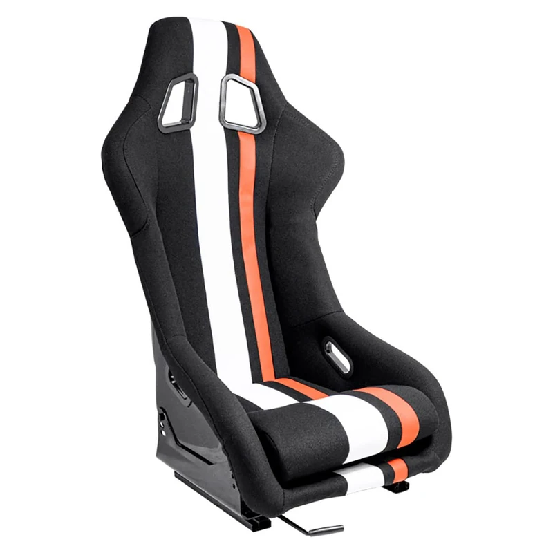 AutoStyle Sport seat 'MO' - Black/Red/White - Non-reclinable fibreglass back-rest - incl. slides - Image 1