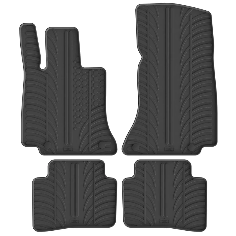GLEDRING Set of rubber mats compatible with Mercedes C-Class W206 2021 (T profile 4 pieces + mounting clips)
