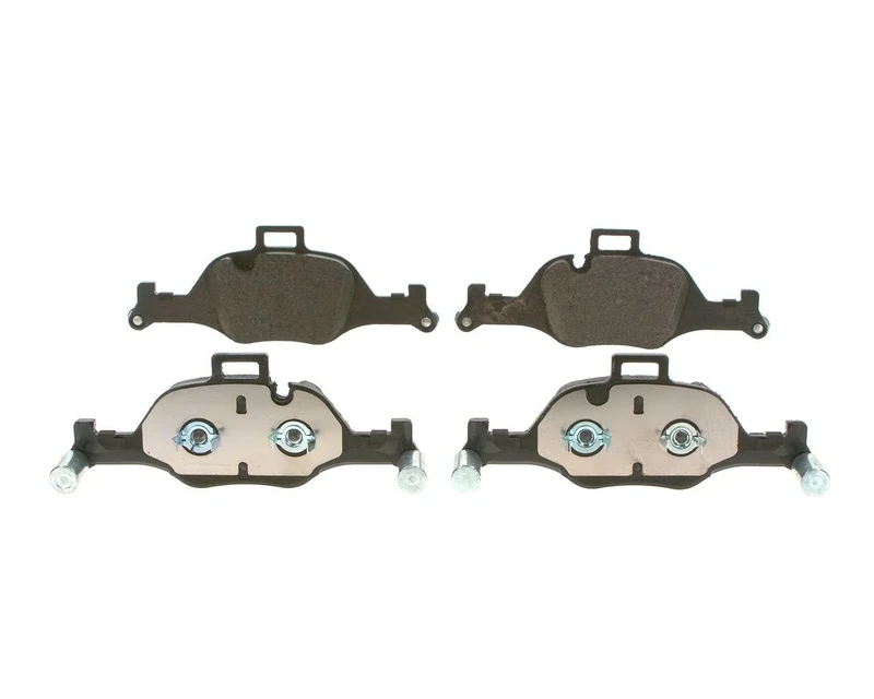 Bosch BP2410 - Brake Pads Car Front Axle - Bosch Quality - Reduced Noise and Dust - ECE-R90 Certified - Copper-Free - 1 Set of 4 Pads - With Accessories