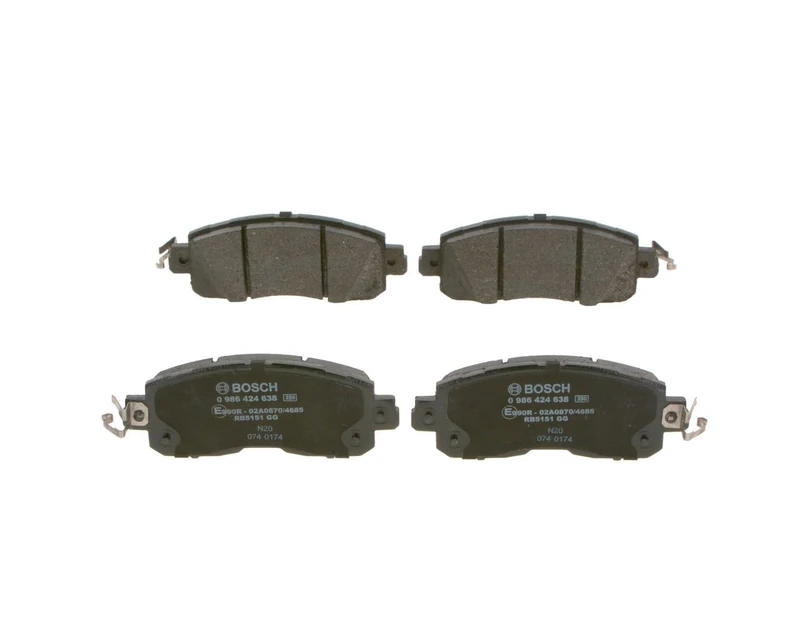 Bosch BP2438 - Brake Pads Car Front Axle - Bosch Quality - Reduced Noise and Dust - ECE-R90 Certified - Copper-Free - 1 Set of 4 Pads