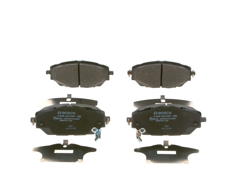 Bosch BP2488 - Brake Pads Car Front Axle - Bosch Quality - Reduced Noise and Dust - ECE-R90 Certified - Copper-Free - 1 Set of 4 Pads
