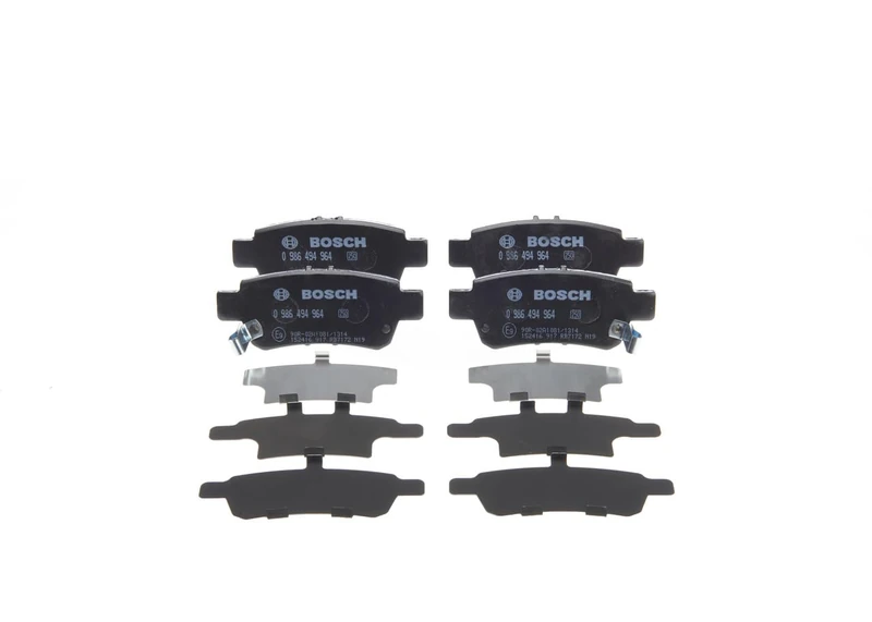 Bosch BP1815 - Brake Pads Car Rear Axle - Bosch Quality - Reduced Noise and Dust - ECE-R90 Certified - Copper-Free - 1 Set of 4 Pads
