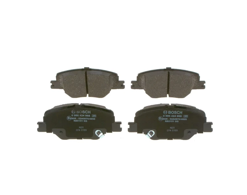 Bosch BP2491 - Brake Pads Car Front Axle - Bosch Quality - Reduced Noise and Dust - ECE-R90 Certified - Copper-Free - 1 Set of 4 Pads