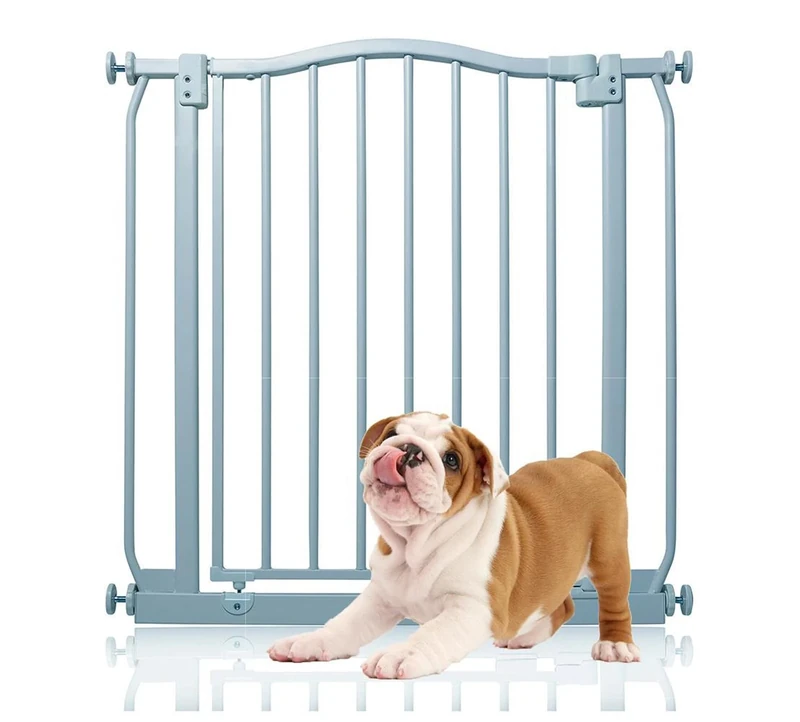 Bettacare Curved Top Dog Gate, 71cm - 80cm, Matt Grey, Pressure Fit Pet Gate for Puppy and Dog, Easy Installation