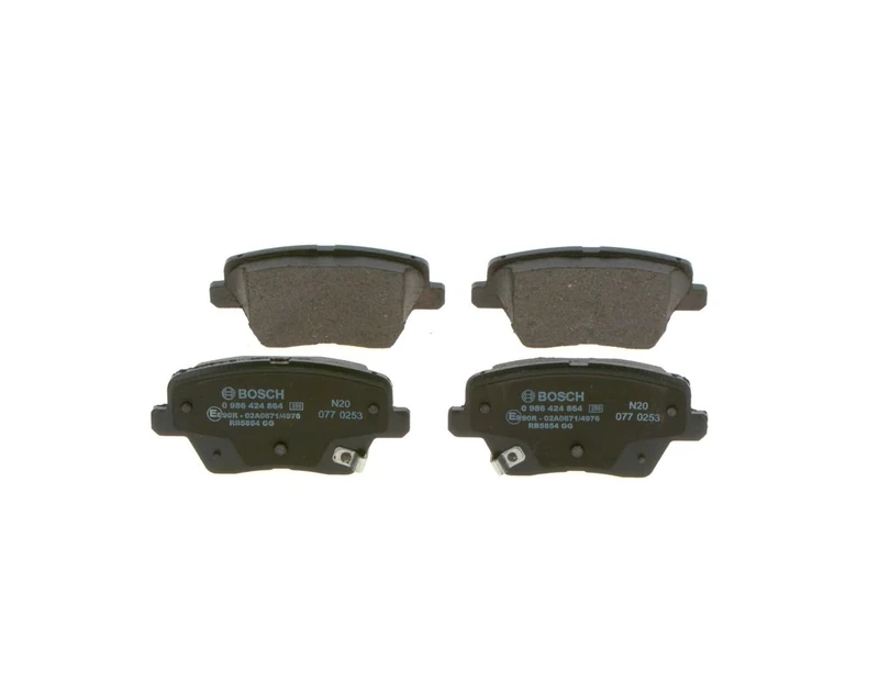 Bosch BP2487 - Brake Pads Car Rear Axle - Bosch Quality - Reduced Noise and Dust - ECE-R90 Certified - Copper-Free - 1 Set of 4 Pads