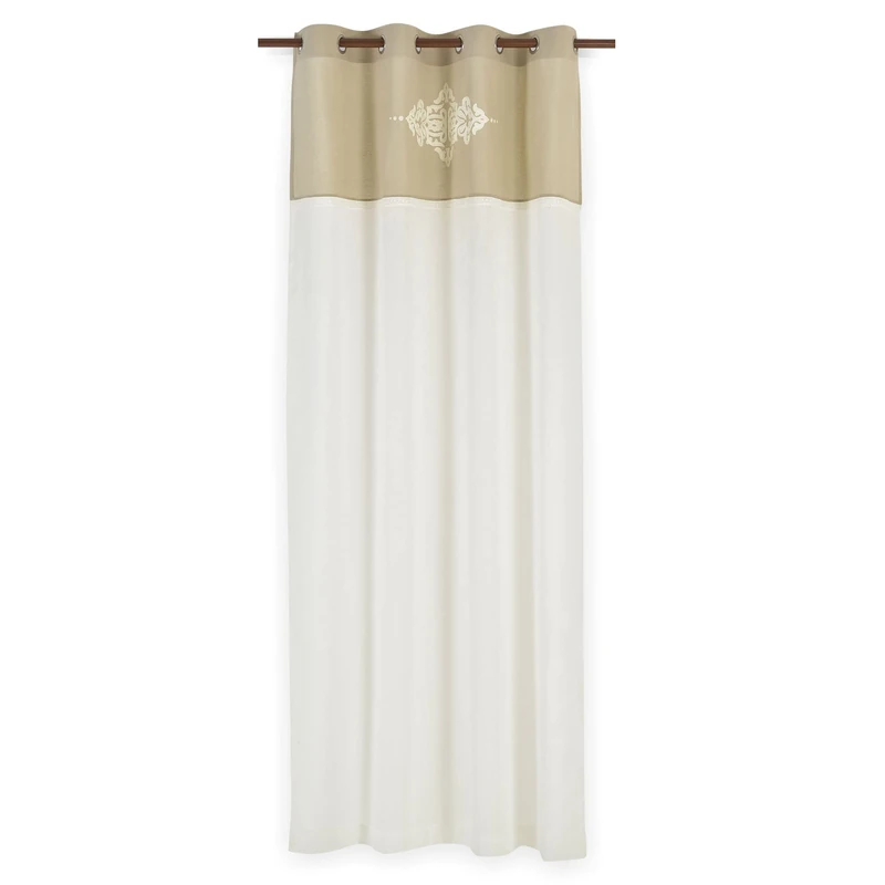 Deco Mex MUMTAZ Cream Natural Cotton Linen Curtain NAR2108 Regular Size - Image 1