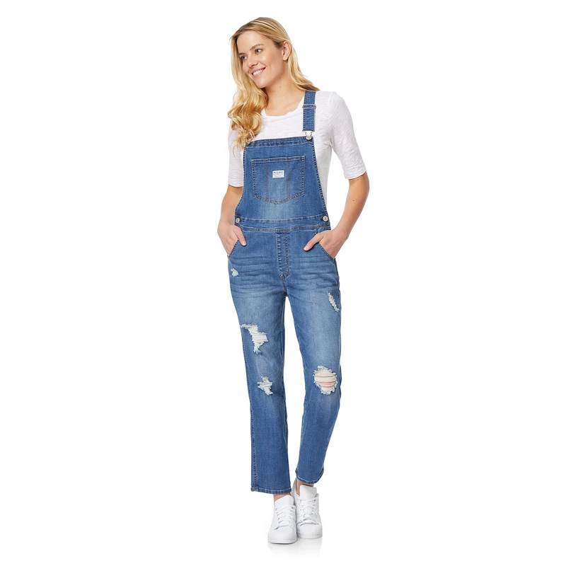 WallFlower Women's Overalls Juniors (Standard and Plus), Veronica, Medium
