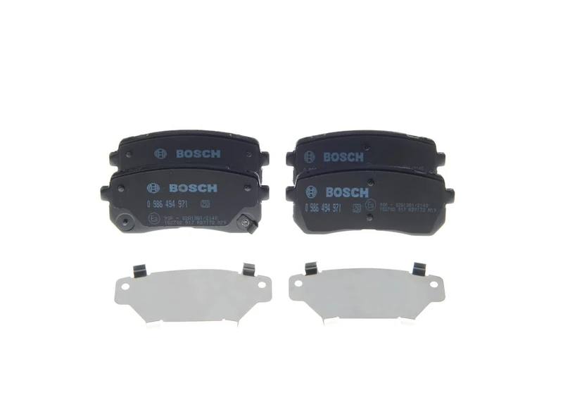 Bosch BP1822 - Brake Pads Car Rear Axle - Bosch Quality - Reduced Noise and Dust - ECE-R90 Certified - Copper-Free - 1 Set of 4 Pads