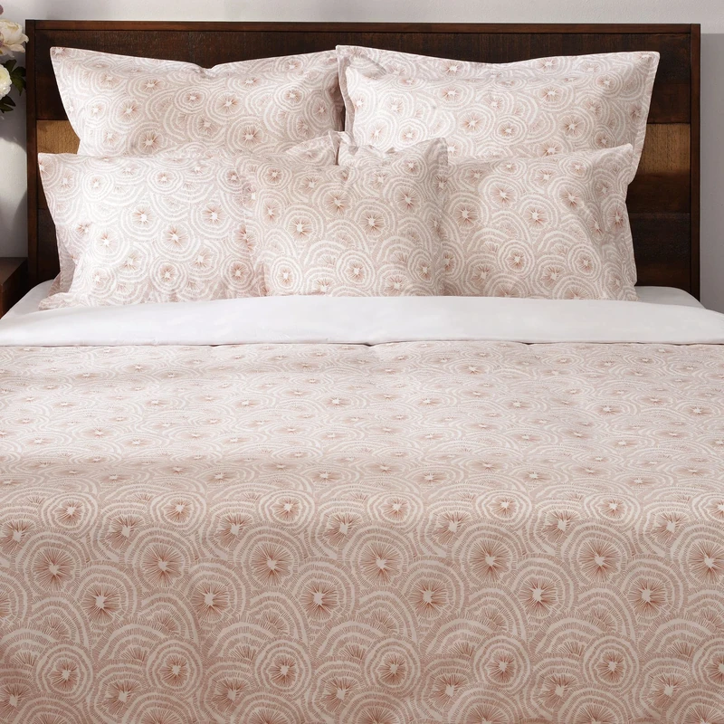 Deco Mex BOVBAMBOO938K King Size Bed Set 7 Pieces Cotton White Beige Regular Size