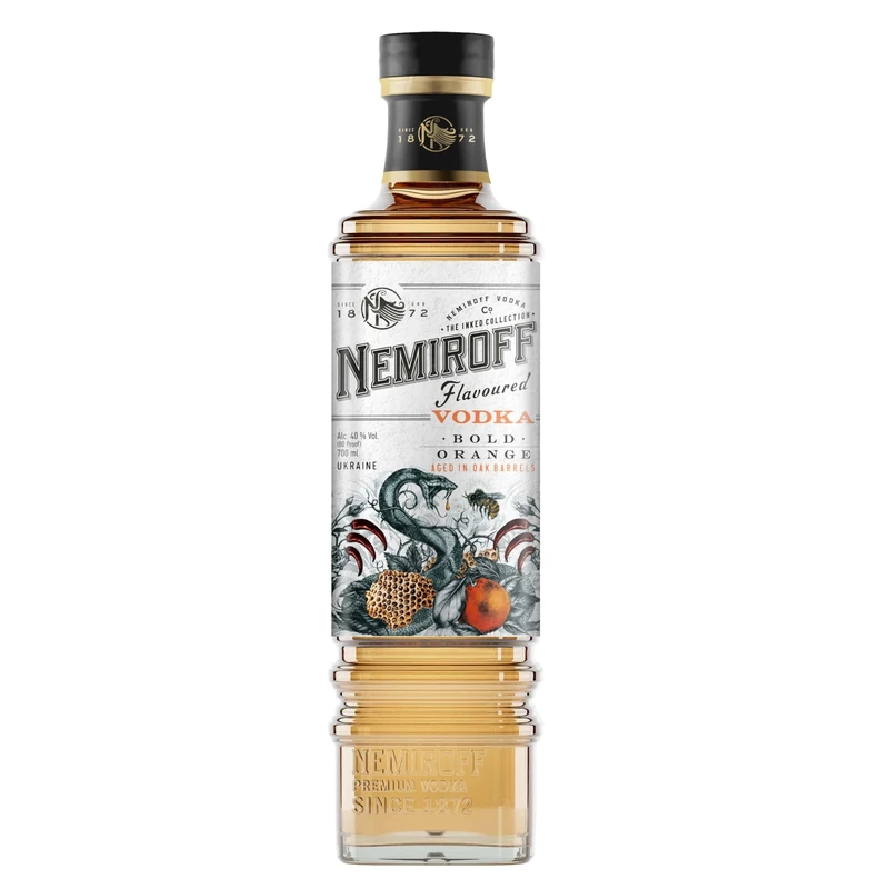 Nemiroff Bold Orange Flavoured Vodka 70cl | Award-Winning made from Natural Ingredients | Lux-class Grain Alcohol | 40% vol