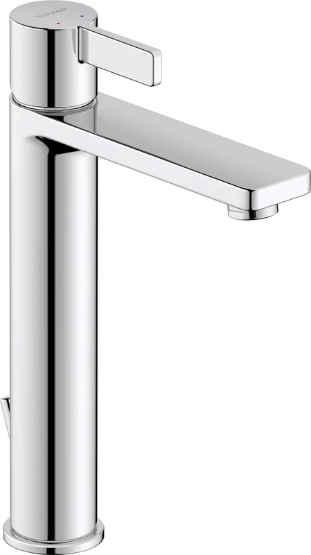 Duravit D-Neo Large Basin Mixer Tap (Spout Height 206mm) Bathroom Tap with Pop Up Waste Chrome