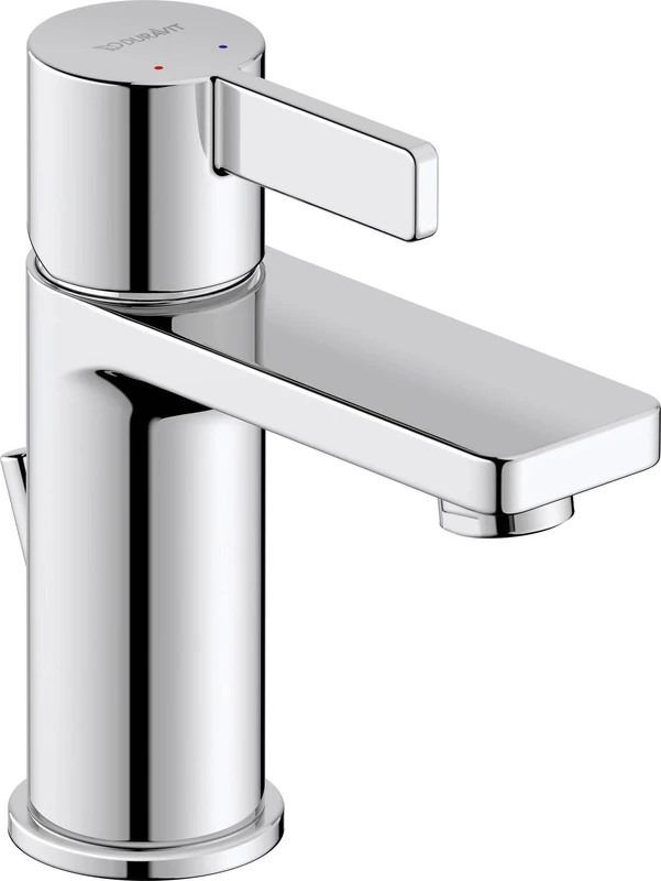 Duravit D-Neo Small Basin Mixer Tap (Spout Height 87mm) Bathroom Tap with Pop Up Waste Chrome
