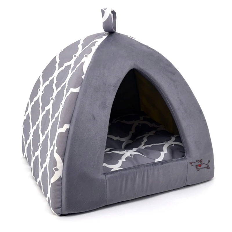 Best Pet Supplies Pet Tent-Soft Bed for Dog and Cat by - Plaid Linen, X-Large