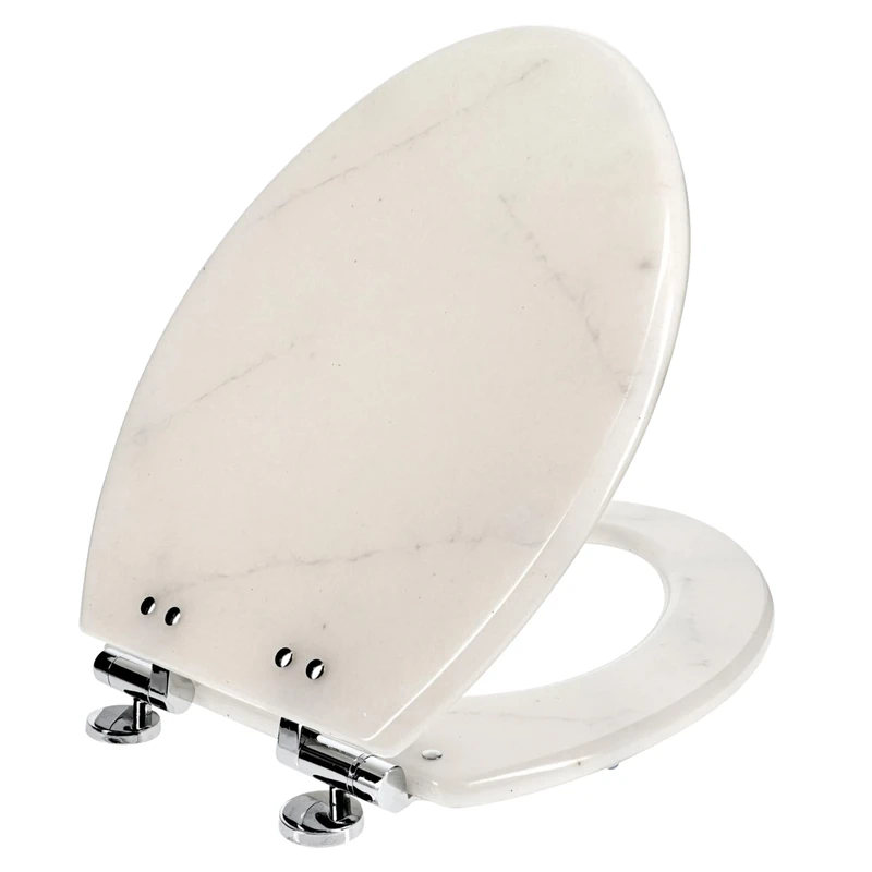 Ginsey 59705 Deluxe Resin Marble Decorative Toilet Seat for Stylish Bathroom Décor
