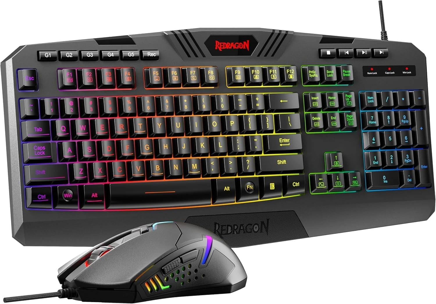 Redragon S101-5 Wired Gaming Keyboard & Mouse, Black