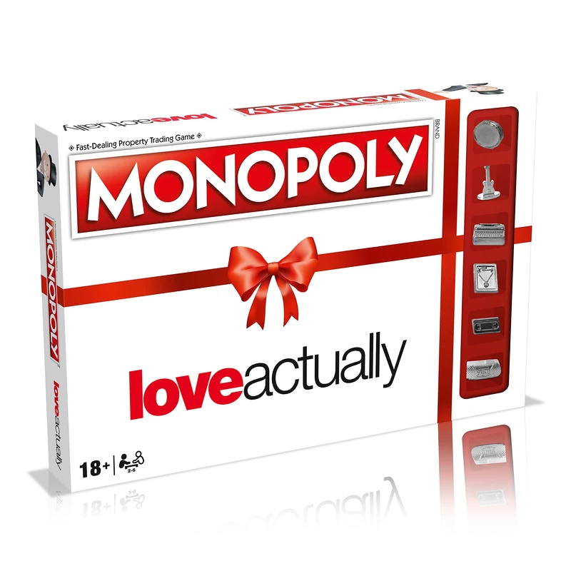 Winning Moves Love Actually Monopoly Board Game, Advance to Karen and Harry's House and Jamie's Cottage and trade your way to success, 2 plus player family game for ages 8 plus