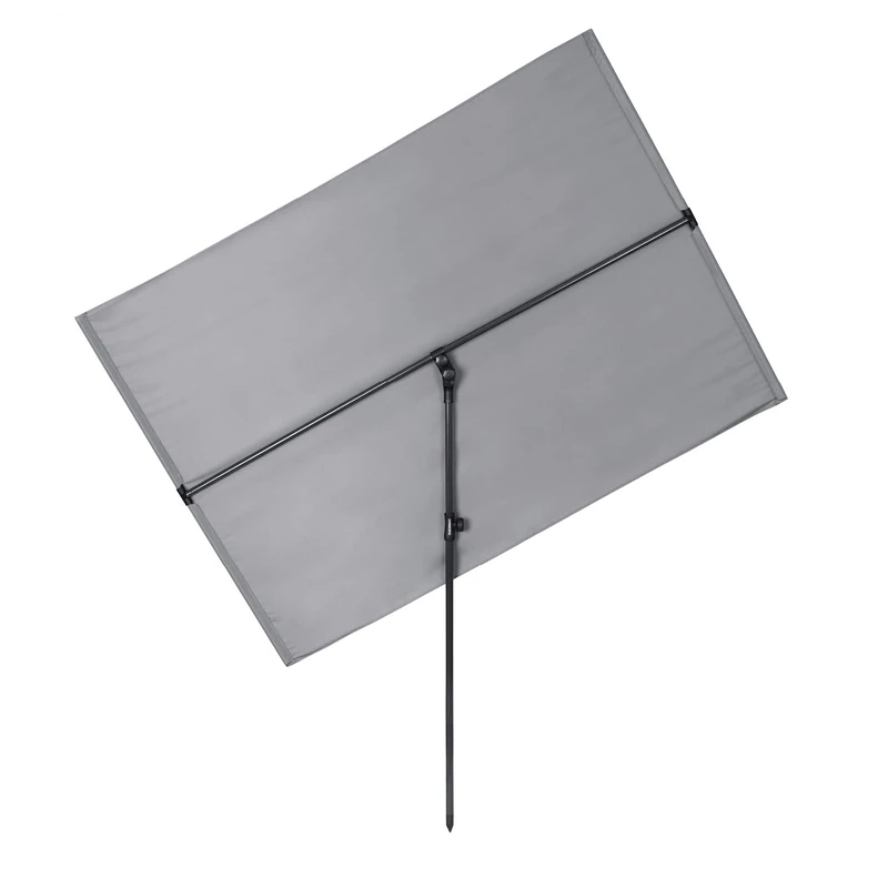 Hoberg Rectangular Parasol | Individually Adjustable, 360° Rotatable, Ideal as Sun and Privacy Screen for Balcony and Patio | with UV Protection 50 and Aluminium Frame [130 x 180 cm], charcoal, 130 cm