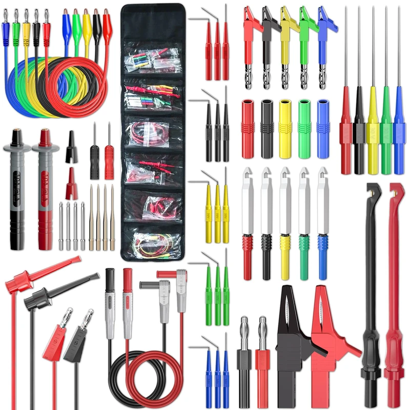 Goupchn Multimeter Test Leads Kit with Banana Plugs, Alligator Clips, Wire Piercing Probes and More for Electrical Testing and Automotive Diagnostics - Image 1